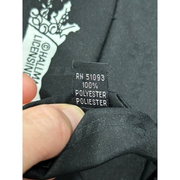 Hallmark Jolly Tie Greetings Reindeer Christmas Necktie Black - Picture 5 of 9